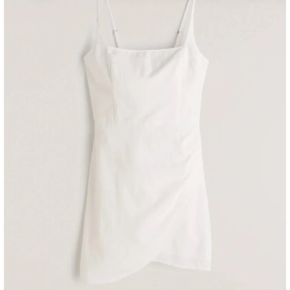 Abercrombie & Fitch Cotton Wrap Mini Dress White XL